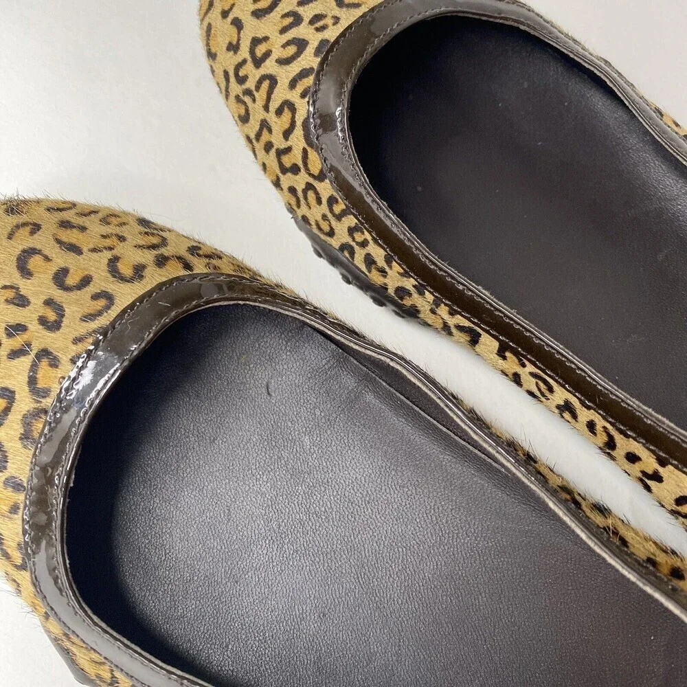 Womens Cole Haan Leopard Print Calf Hair Flats NikeAir Soles Size 6
